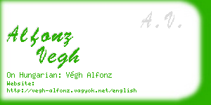 alfonz vegh business card
